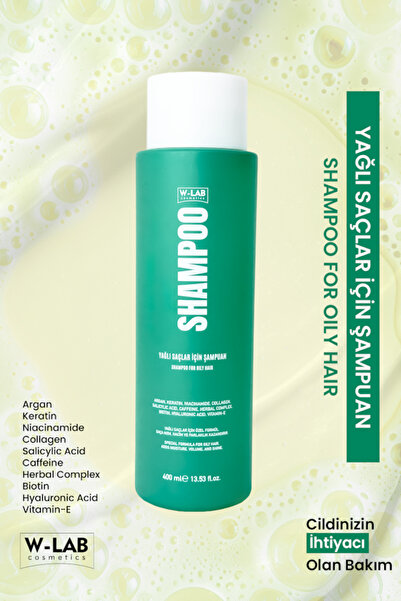 W-Lab Kozmetik Yağlı Saçlar İçin Şampuan 400 Ml