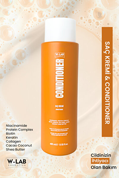 W-Lab Kozmetik Yumuşatıcı Nemlendirici Ve Besleyici Saç Kremi 400 Ml