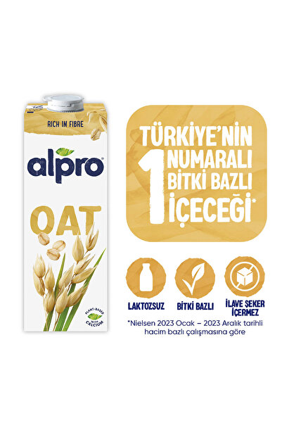 Alpro Yulaf Sütü 1 L Vegan Laktozsuz Bitkisel Bazlı