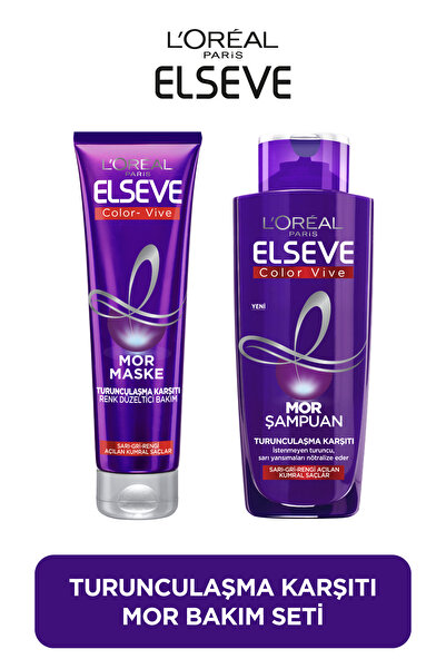 ELSEVE Turunculaşma Karşıtı Mor Saç Bakım Seti -Mor Şampuan 200ml + Renk Düze...