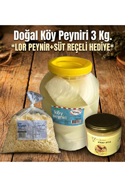 NiyaziBey Çiftliği Doğal Köy Peyniri 3 Kg. *LOR PEYNİR+SÜT REÇELİ HEDİYE* Kat...