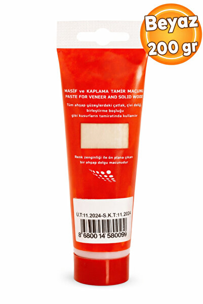 Badem10 Ahşap Mobilya Tamir Dolgusu Macunu (BEYAZ 200 GR) Hazır Tüp Macun