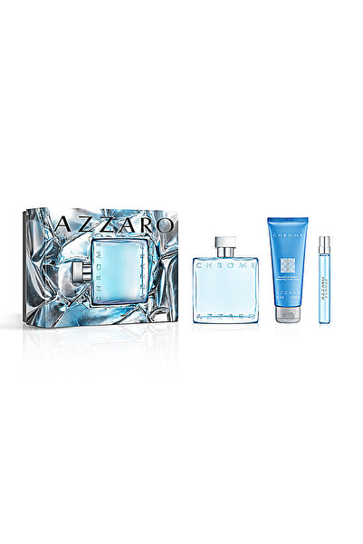 Azzaro Chrome EDT 100 ml + 75 ml Saç ve Vücut Şampuanı  + 10 ML