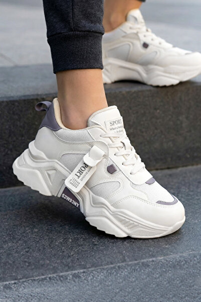 DARK SEER DS.PMD239K2051 Bej Mor Kadın Sneaker Günlük Spor Ayakkabı