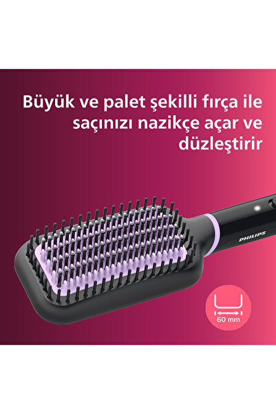 Philips Düzleştirici Tarak, Anında Doğal Düz, Pürüzsüz Kabarmayan Saçlar, BHH880/00