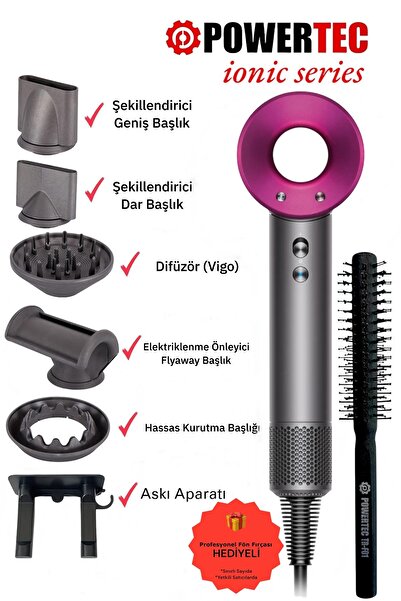 POWERTEC Tr-3333 5-Function Plasma Hair Dryer & Blow Dryer with Ionizer (New ...
