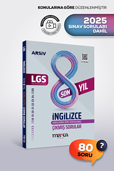 Marka Yayınları LGS İNGİLİZCE Son 8 Yıl Çıkmış Sorular | Konularına Göre | Vi...