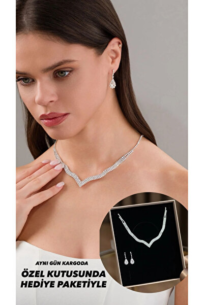 BEREN KILIÇ Sevgililer Günü Hediyesi Pauline Gümüş Kaplama Takı Seti Kolye Kü...
