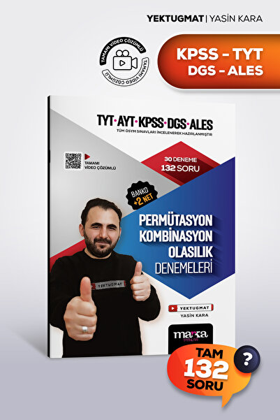 Marka Yayınları TYT KPSS DGS ALES Permütasyon, Kombinasyon, Olasılık 30 Denem...