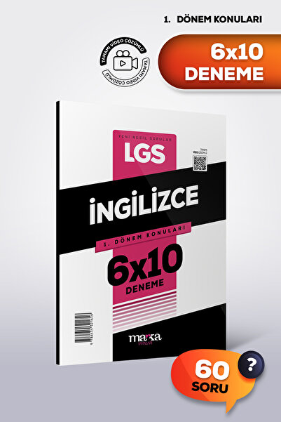 Marka Yayınları LGS İNGİLİZCE 1. Dönem Konuları 6x10 Deneme 2026 | Video Çözümlü