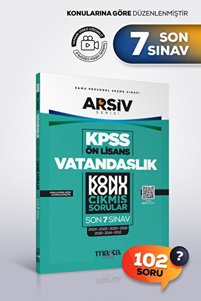 Marka Yayınları KPSS Ön Lisans VATANDAŞLIK Konu Konu Son 7 sınav  Çıkmış Soru...