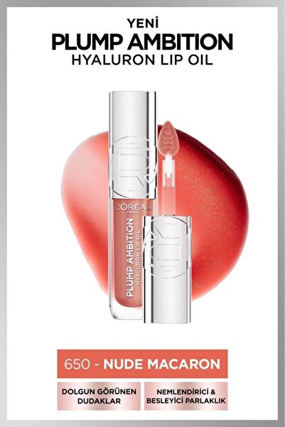 L'Oreal Paris Plump Ambition Hyaluron Lip Oil Besleyici ve Nemlendirici Dudak...