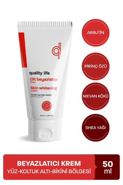 Quality Life Beyazlatıcı Krem Cilt Yüz Koltuk Altı Bikini Bölgesi Dirsek Beya...