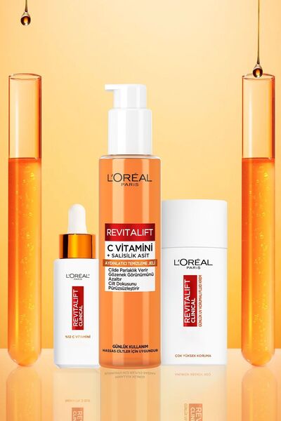 L'Oreal Paris Revitalift Clinical [C vitamini + Salisilik Asit] Gözenek Karşıtı, Aydınlatıcı Temizleme Jeli