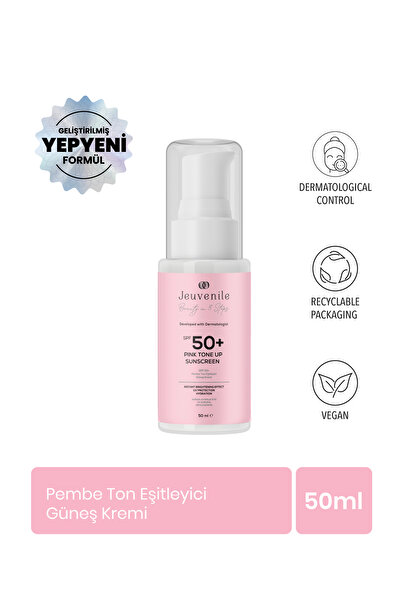 Jeuvenile SPF 50+ Pembe Güneş Kremi – Renk Tonu Eşitleyici, Centella + Meyan ...