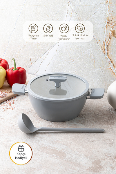 Emsan Swiss Cyrstal Rs Deep Pot Gray 24 cm