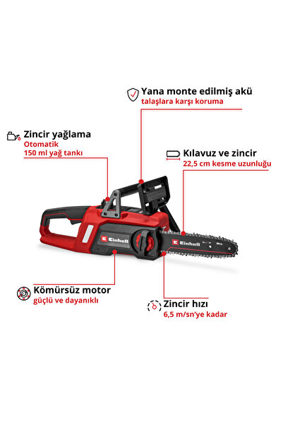 Einhell GE-LC 18/25 Li BL, Akülü Ağaç Kesme Seti ( 4,0 Ah Akü ve Şarj Cihazı Dahildir )