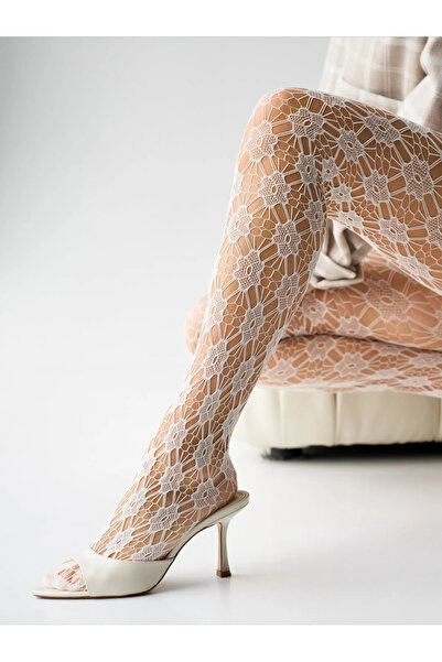 MATHILDA Γυναικείο καλσόν Lolita με μοτίβο λουλουδιών δαντέλας