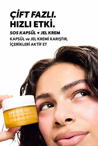 Cream Co. Leke Karşıtı Cilt Tonu Eşitleyici C Vitamini Nemlendirici Kapsül Yüz Kremi 50 ML | Tüm Cilt Tipleri