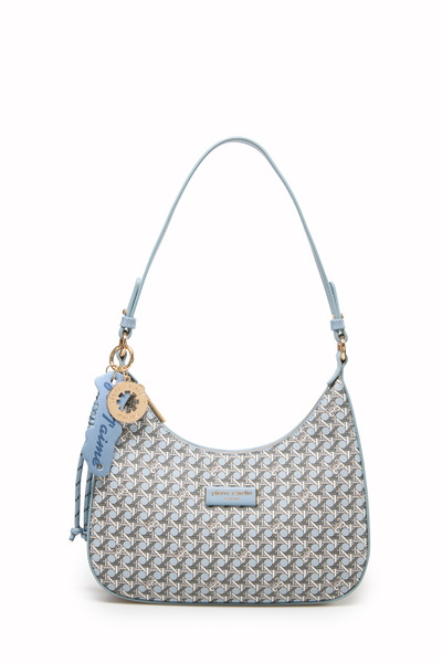 Pierre Cardin Γυναικεία τσάντα ώμου μπλε Digital Monogram 05PO25Y10703