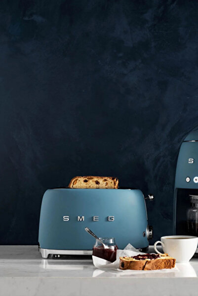 SMEG 50's Style Retro Matte Storm Blue 2X1 Toaster Tsf01Sbmeu