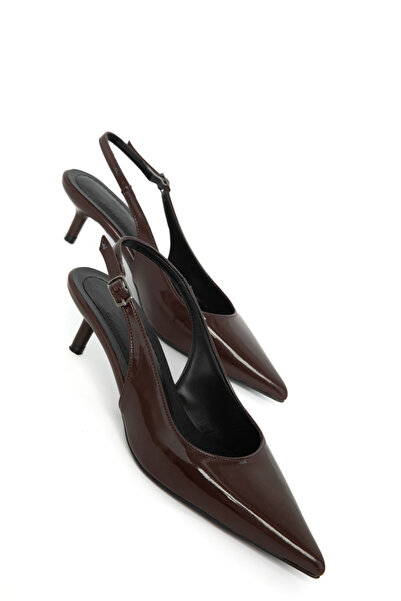 SOHO Pantofi clasici cu toc pentru femei din piele lacuita maro 21266