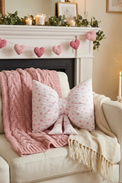 TRENDYOLMİLLA HOME Gefülltes, geformtes Kissen mit Schleifenmotiv TPHSS26KKK0...