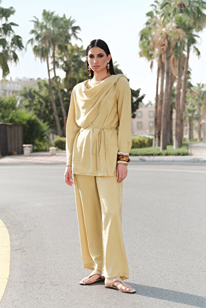 Trendyol Modest Mink Soft Feeling Modal Fabric Woven Bottom - Top Set Tctaw26...