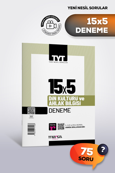 Marka Yayınları TYT 2026 Din Kültürü ve Ahlak Bilgisi 15 Deneme | Tamamı Vide...