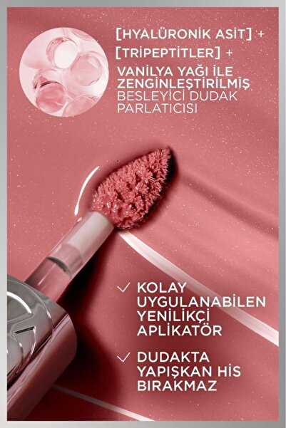 L'Oreal Paris Plump Ambition Hyaluron Lip Oil Besleyici ve Nemlendirici Dudak Parlatıcısı - 641 Latte Glace