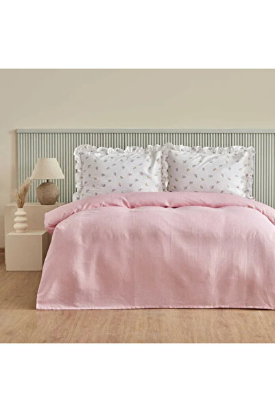 Karaca Lidya 100% Cotton Bedding Set, Double, Pink