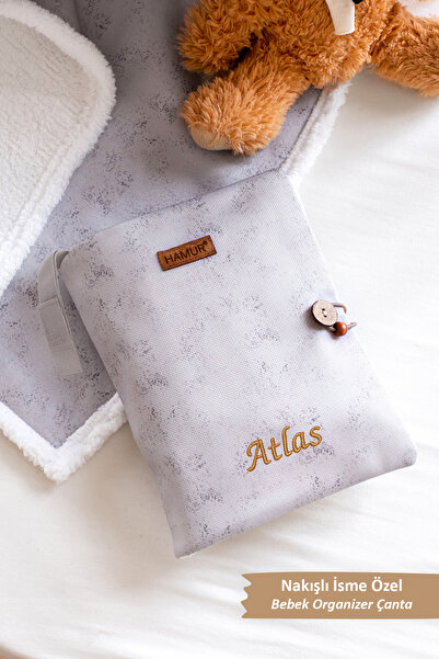 HAMUR Kişiye İsime Özel Nakışlı Hediyelik Yenidoğan Anne Bebek Bakım Çantası ...