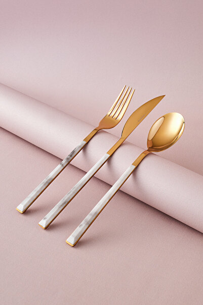 Karaca طقم أدوات مائدة 18 قطعة من Arete لـ 6 أشخاص ذهبي