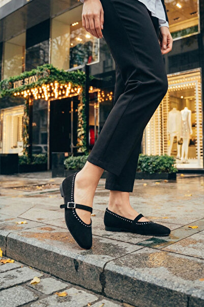 SOHO Siyah Süet Kadın Babet 21244