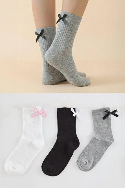 Trendyol Collection Șosete material reiat din material subțire cu panglică/br...