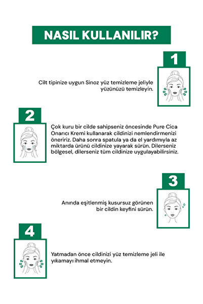 SİNOZ Pure Cica Tiger Grass Anında Ton Eşitleyici Onarıcı Yüz Bakım Kremi 15 ml