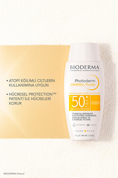 Bioderma Photoderm Mineral Fluid SPF50+ Çok Yüksek Korumalı Hassas & Tüm Ciltler İçin Güneş Kremi 75 Gr