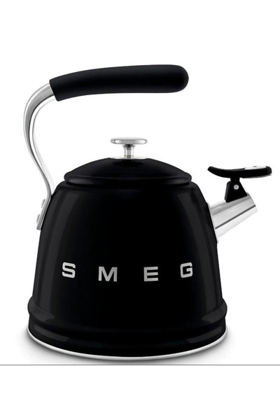 SMEG غلاية سوداء طراز 50s - غلاية ذات ضغط علوي، 2.3 لتر Cklw2001bl