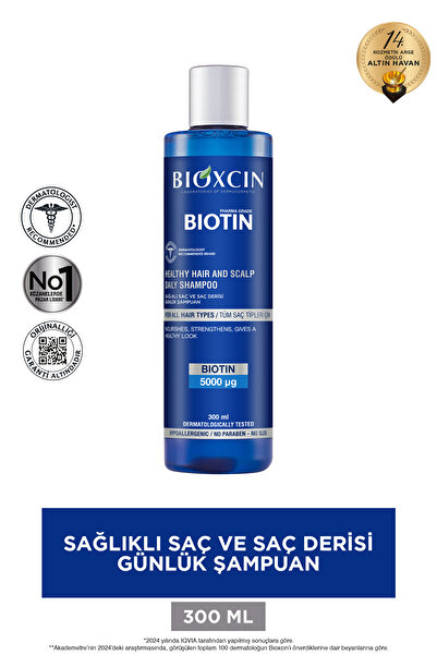 Bioxcin Biotin daily shampoo 300 ml - soothing hypoallergenic purifier for se...