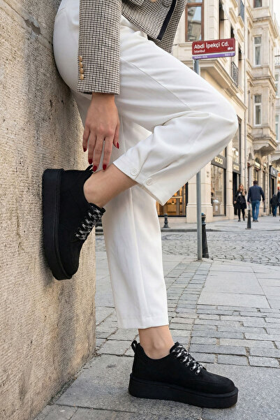 SOHO Damen-Sneaker aus schwarzem Wildleder 20935