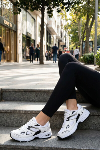 SOHO Beyaz-Siyah Kadın Sneaker 20843