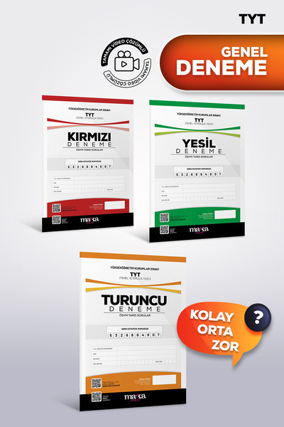 Marka Yayınları TYT Genel Deneme Seti Kırmızı Yeşil Turuncu 3 Lü Set Tamamı V...