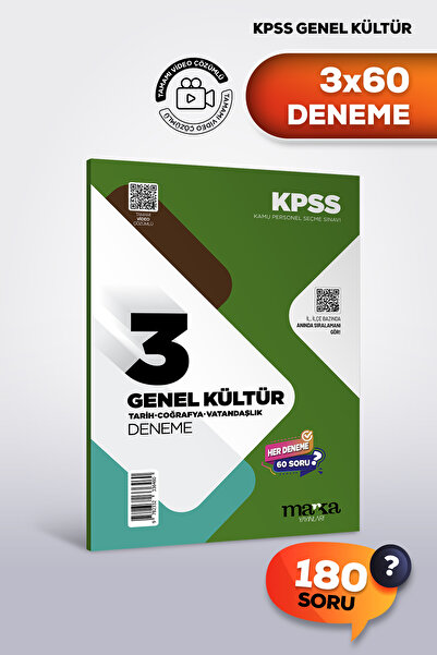Marka Yayınları 2026 Kpss Genel Kültür 3 Deneme Sınavı Tarih Coğrafya Vatanda...