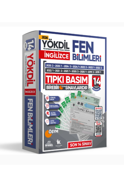 Karakutu Yayınları 2026 YÖKDİL İngilizce FEN BİLİMLERİ ÖSYM Çıkmış Soru Tıpkı...