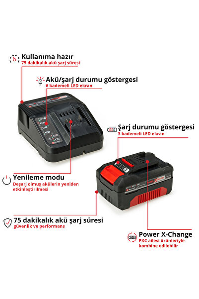 Einhell GE-LC 18/25 Li BL, Akülü Ağaç Kesme Seti ( 4,0 Ah Akü ve Şarj Cihazı Dahildir )