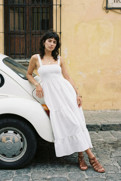 Trendyol Collection Fehér, egyenes A-vonalú Gipeli négyzetnyakú bélelt maxi s...