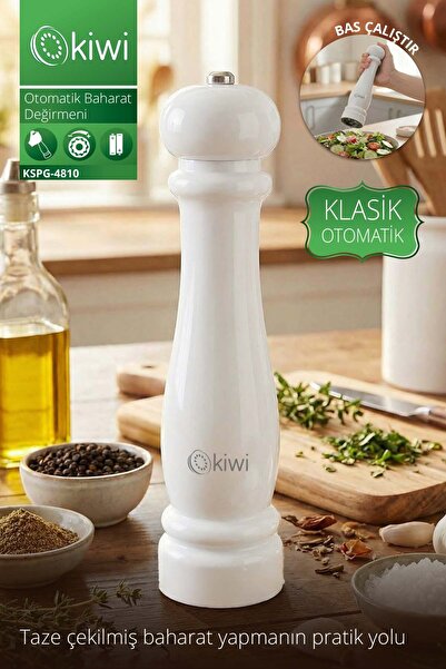 Kiwi Kspg 4810 مطحنة توابل ملح وفلفل أوتوماتيكية قابلة للتعديل