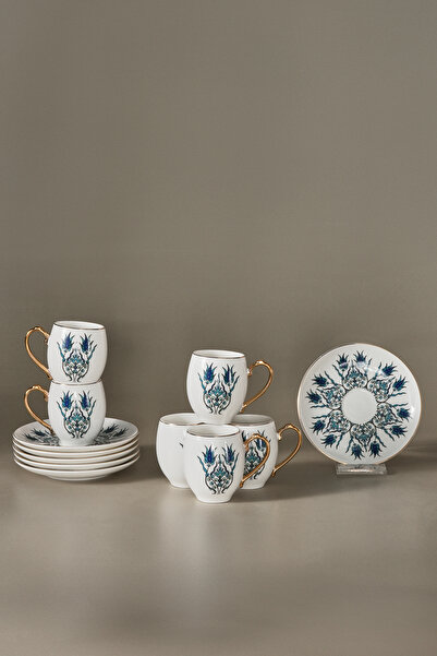 Karaca Set de cești de cafea pentru 6 persoane İznik 80 ml Aurii