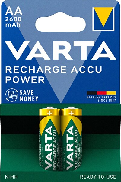 Varta Power Şarj Edilebilir Kalem Pil 2600Mah AA 2'Li Paket