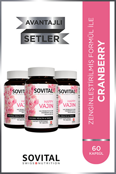 SOVITAL Happy Vajin Vajina Sağlığı Ve Kokusu 40 Softgels 3 Kutu 120 Adet Stt ...